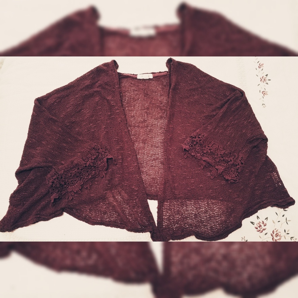 Maroon Knit kimono